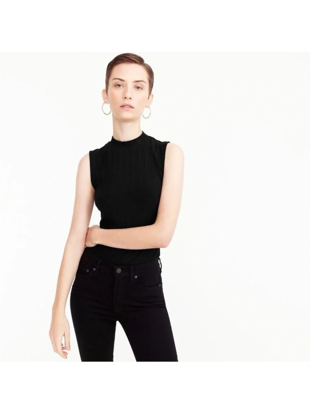 Jcrew ribbed mock neck tank top